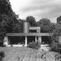 Haus Buschbell, Kreuzau-Friedenau, 1968-71. Außenansicht Gartenseite